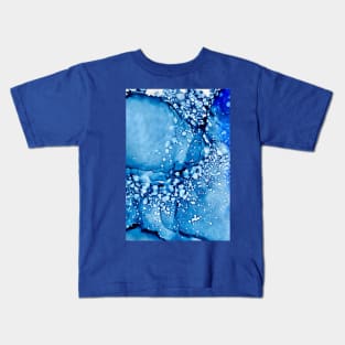 “Blue Lagoon Alcohol Ink Abstract” Kids T-Shirt